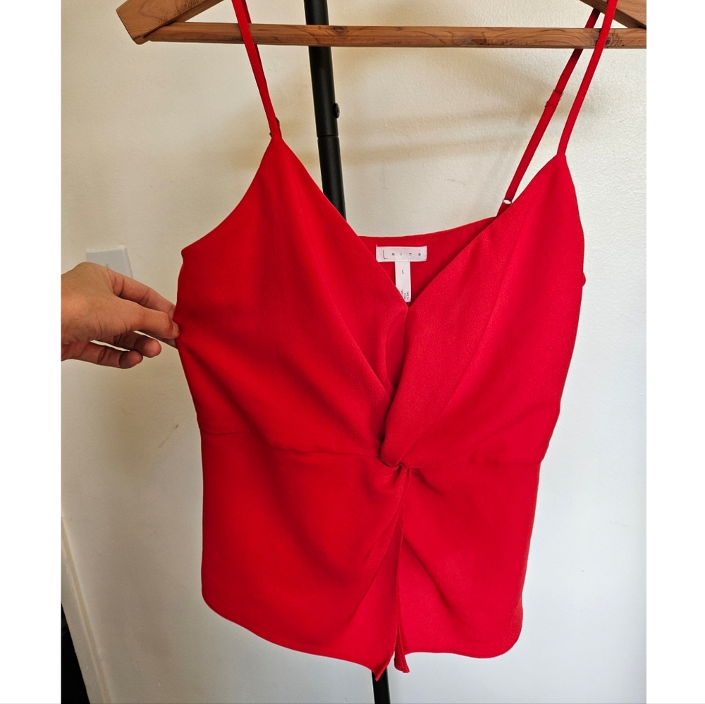 Leith Red Front Twist Tank